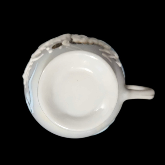 Vintage Japanese Moriage Dragon Cup Saucer Lusterware Raised Enamel Hand Painted - Picture 8 of 9